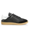 Isabel Marant Bryce Suede-trimmed Perforated Leather Sneakers In Black