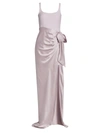 Cinq À Sept Marian Draped Gown In Rose Quartz