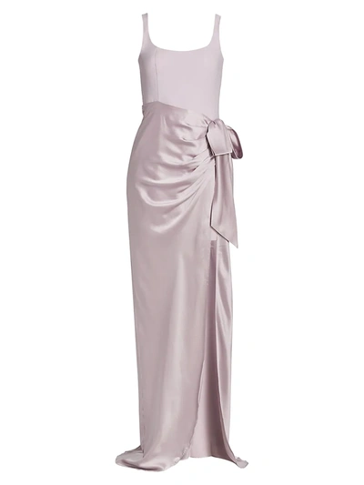 Cinq À Sept Marian Draped Gown In Lavender