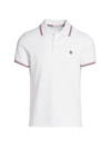 Moncler Tricolor Trim Polo Shirt In White