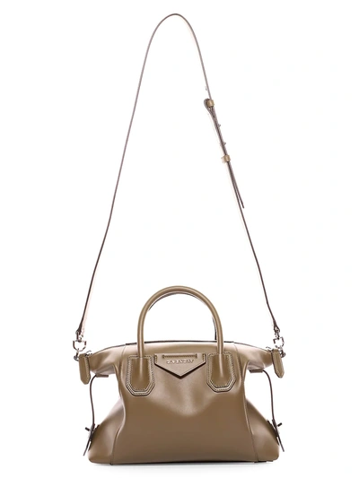 Givenchy Small Antigona Soft Satchel Bag In Calfskin In Dark Khaki