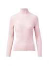 Akris Mock-neck Ribbed Cashmere-silk Sweater In Blush