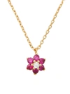 KATE SPADE GOLDPLATED & CUBIC ZIRCONIA MINI FLOWER PENDANT NECKLACE,400014504635