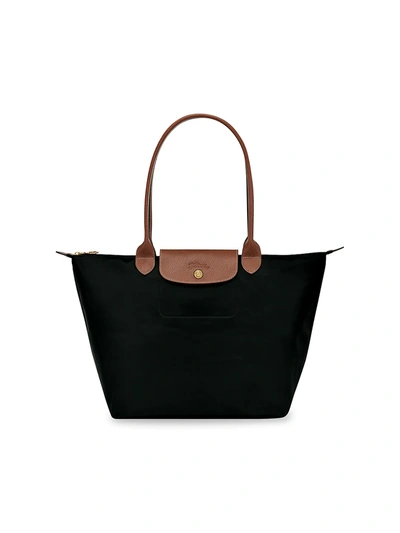 Longchamp Large Le Pliage Shoulder Tote In Black