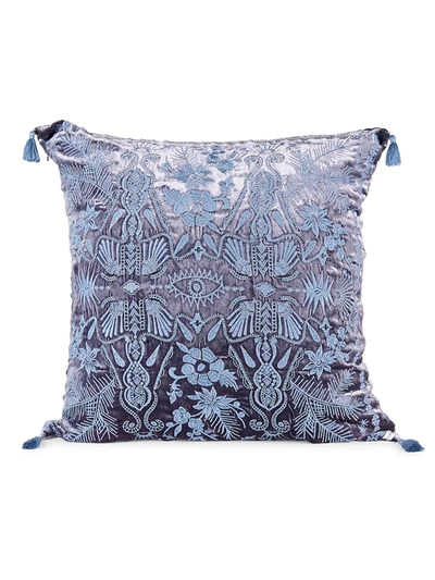 Johnny Was Dlyan Embroidered Velvet Throw Pillow In Rusty Shade