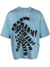 Marni Oversized Logo T-shirt In Blue