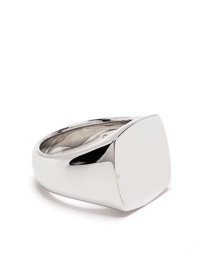 Tom Wood Cushion Polished Signet Ring In Metallic