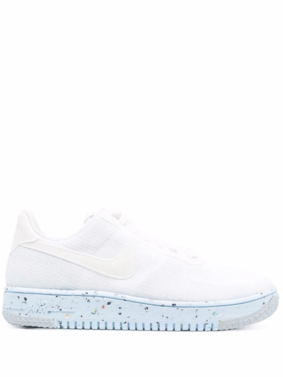 Nike White Air Force 1 Crater Flyknit Sneakers In White/white-pure Platinum