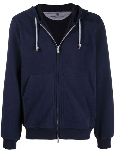 BRUNELLO CUCINELLI ZIP-UP STRETCH-FIT HOODIE