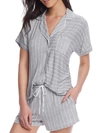 Dkny Sleepwear Knit Pajama Shorts Set In Grey Heather Stripe