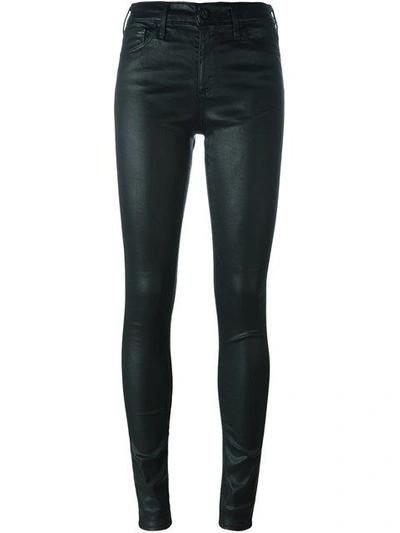 Ag Farrah High-rise Sateen Skinny Jeans In Black