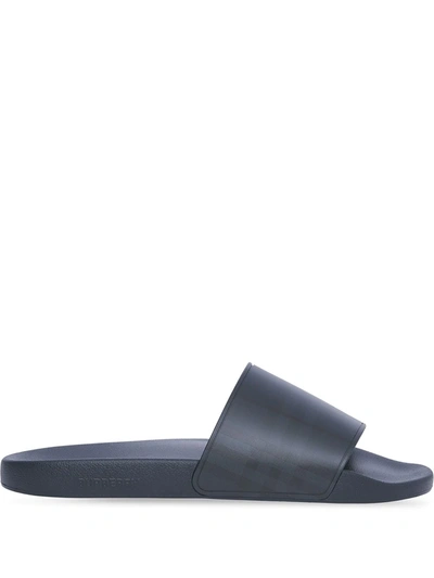 Burberry Slider Sandal Dark Blue Check