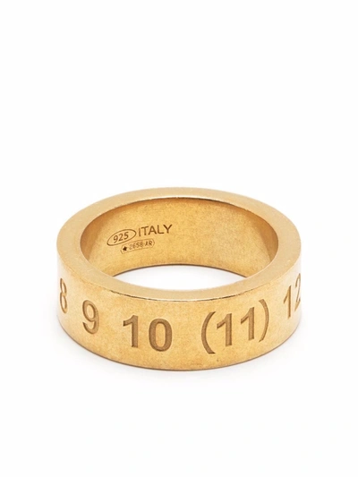 Maison Margiela Numbers-engraved Ring In Gold