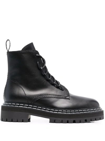 Proenza Schouler Black Lug Sole Combat Boots