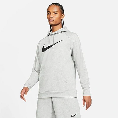 Nike Men's Dri-fit Swoosh Logo Hoodie In Dark Grey Heather/black | ModeSens
