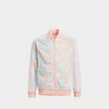 Adidas Originals Adidas Girls' Little Kids' And Big Kids' Originals Marble Print Sst Jacket Size X-large Polyester/kn In Pink Tint/multicolor/white