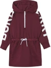 BURBERRY LOGO-PRINT HOODED DRESS