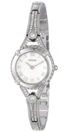 Guess Watch, Women's Silver Tone Bracelet 22mm U0135l1 In Silver Tone,white