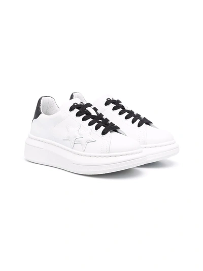 2 Star Teen Star-patch Artificial Leather Trainers In White