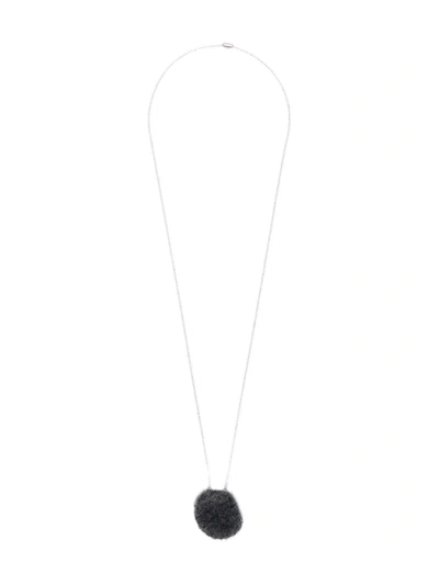 Caffe' D'orzo Pompom-detail Necklace In Grey