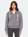 Richer Poorer Half Zip Hoodie In Light Heather Grey