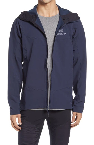 Arc'teryx Gamma Lt Softshell Hooded Jacket In Cobalt Moon