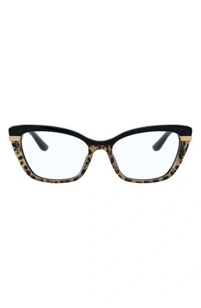 Dolce & Gabbana 52mm Cat Eye Optical Glasses In Bordeaux/ Demo Lens