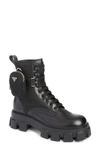 Prada Combat Boots In Black