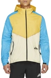 Nike Windrunner Colour-block Windbreaker In Lemon/ Fossil/ Grey/ Spruce