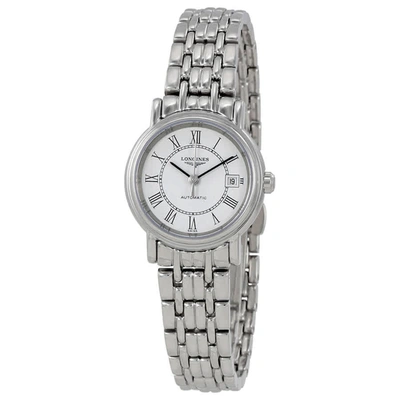 Longines Presence Automatic White Dial Ladies Watch L43214116 In Black,silver Tone,white