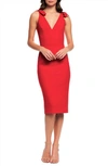 Dress The Population Lita Tie Cocktail Dress In Rouge