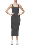 GOOD AMERICAN SQUARE NECK RUCHED BODY-CON DRESS,GD0012
