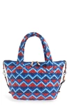 Mz Wallace Medium Metro Quilted Nylon Tote In Indigo Tie-dye