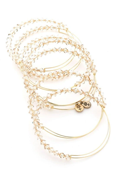 Alex And Ani Crystal Bangles In Champagne