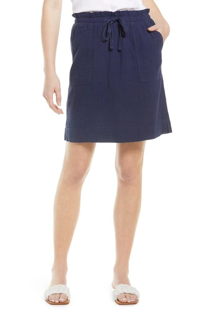 Caslonr Caslon Front Pocket Tie Waist Skirt In Navy Peacoat