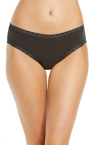 Natori Bliss Cotton Girl Briefs In Coal