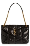 Saint Laurent Medium Loulou Puffer Quilted Leather Crossbody Bag In Nero