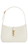 Saint Laurent Le 5 À 7 Leather Hobo In White