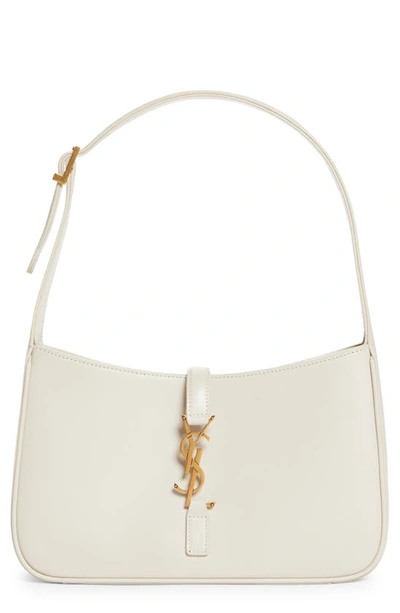 Saint Laurent Le 5 À 7 Leather Hobo In Crema Soft