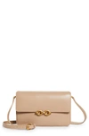 Saint Laurent Maillon Leather Shoulder Bag In Dark Beige