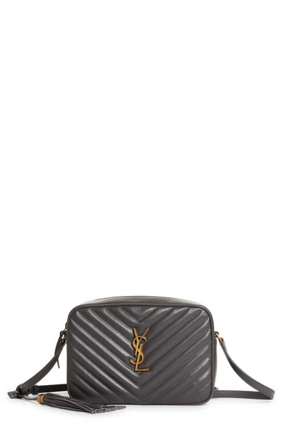 Saint Laurent Lou Medium Camera Monogram Ysl Calf Crossbody Bag In Storm