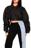 ABSENCE OF COLOUR MILLIE CROP SATIN BOMBER JACKET,SS21A156
