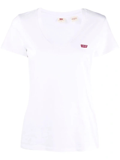 Levi's Perfect Logo-print Cotton-jersey T-shirt In Sandy Stripe
