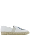 Kenzo Embroidered Tiger-motif Espadrilles In White