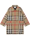 BURBERRY CHECK-PRINT JACQUARD-WOVEN COAT