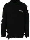 Balenciaga Man Black Political Campaign Destroyed Hoodie