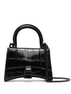 Balenciaga Hourglass Embossed Mini Bag In 黑色