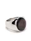 TOM WOOD BLACK MOTHER-OF-PEARL SIGNET RING