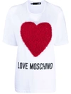 LOVE MOSCHINO TEXTURED-HEART COTTON T-SHIRT