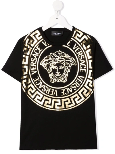 Versace Kids' Medusa-head Motif T-shirt In Black